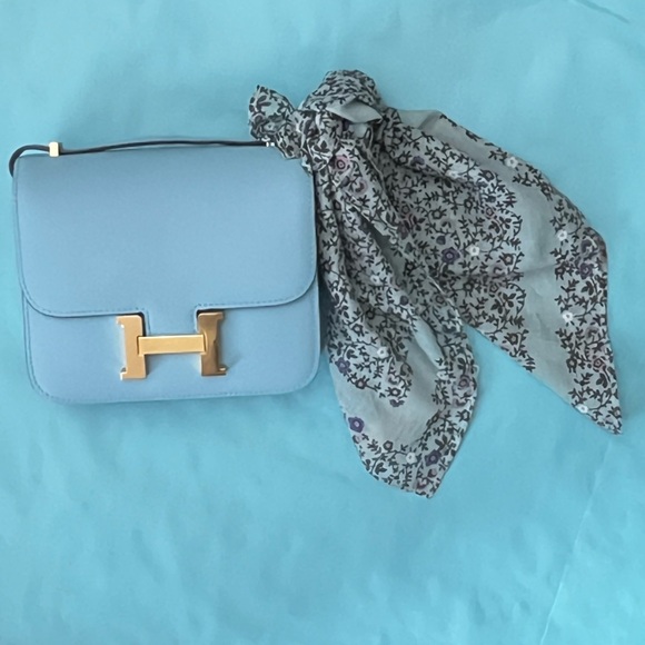 $25 or FREE Gentle Teal Madewell Organic Cotton Scarf Kerchief Floral Bandana - Picture 9 of 10